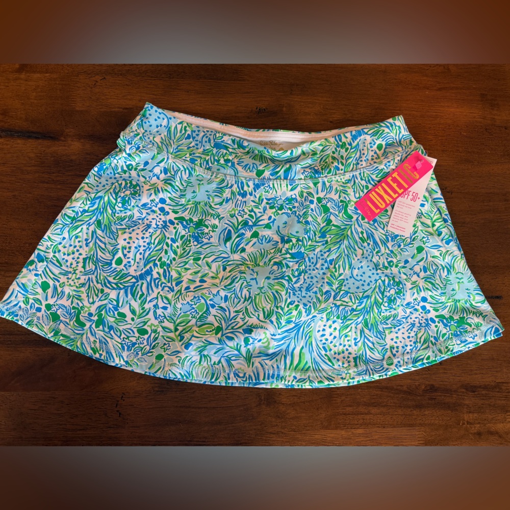 Lilly Pulitzer NWT Luxletic Aila Women’s Tennis Athletic Skort Dandy Lions  L